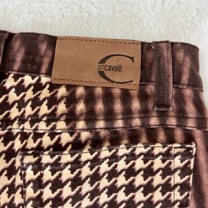 Just Cavalli Brown Herringbone Patterned Jeans